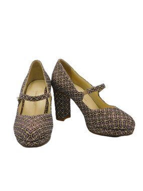Sarah Flint Mary Jane Jacquard Printed Pattern Platform Pumps | EUC | 38 / 8
